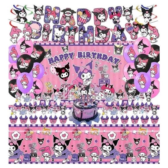 Unbranded Other - Kuromi Birthday Party Supplies, Party Decoration Set Include Banner,...